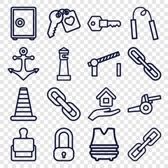 Fototapeta premium Set of 16 security outline icons