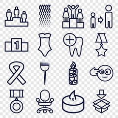 Set of 16 one outline icons