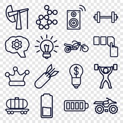 Set of 16 power outline icons