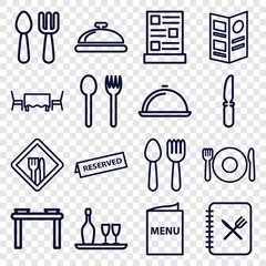 Set of 16 dining outline icons