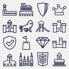 Set of 16 royal outline icons