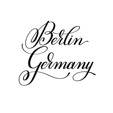 hand lettering the name of the European capital - Berlin Germany