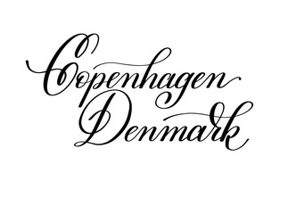 Fototapeta na wymiar hand lettering the name of the European capital - Copenhagen Den