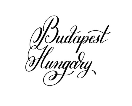 hand lettering the name of the European capital - Budapest Hunga
