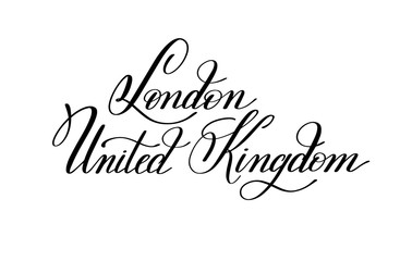 Naklejka na ściany i meble hand lettering the name of the European capital - London United 
