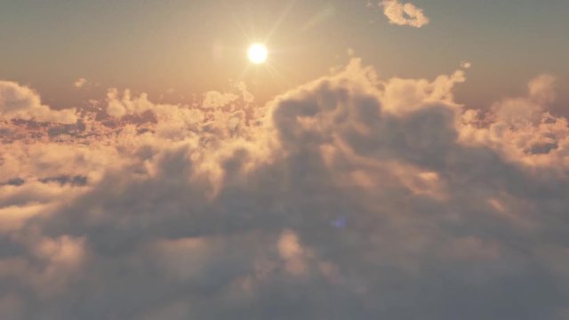 Infinite loop above clouds sunset
