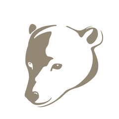 polar bear head vector illustration style Flat