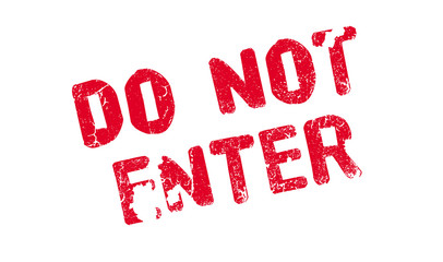 Do Not Enter rubber stamp. Grunge design with dust scratches. Effects can be easily removed for a clean, crisp look. Color is easily changed.