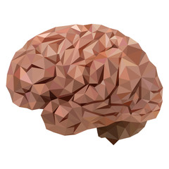 Человеческий мозг, оригинальная, абстрактная, полигональная, векторная иллюстрация.