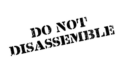 Do Not Disassemble rubber stamp. Grunge design with dust scratches. Effects can be easily removed for a clean, crisp look. Color is easily changed.