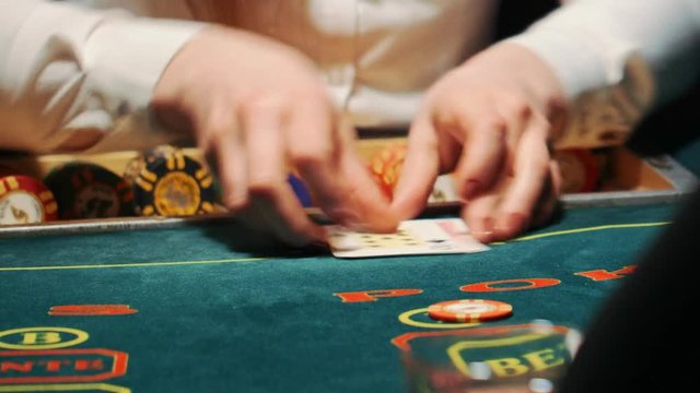 casino poker girl the dealer deals cards