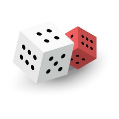 Two dice cubes icon, isometric 3d style