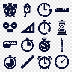 Set of 16 measurement filled icons