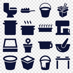 Set of 16 pot filled icons
