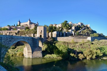Fototapeta na wymiar View of Toledo, Spain from the Rio Tagus river