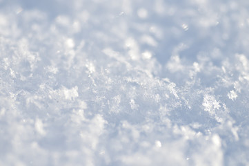 The texture of the snow. Macro