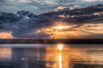 Sundown over an lake