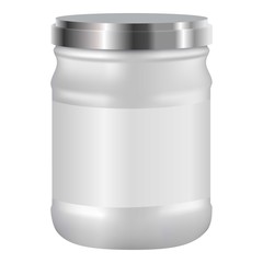 White blank cosmetic with silver lid mockup