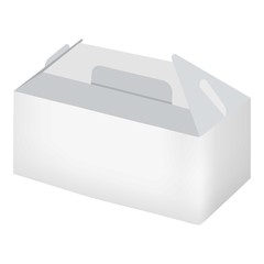 Empty white take out box mockup, realistic style