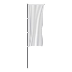 White panel flag mockup, realistic style