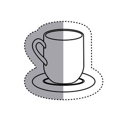 sticker silhouette dish porcelain with mug icon vector illustration