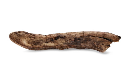 dry rotten branch isolated on white background
