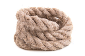 Thick rope on a white background.