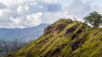 Fototapeta na wymiar landscape with a Viewpint on the way to Little Adam's Peak in Ella, Sri Lanka