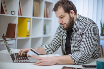 Hipster in office