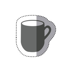 sticker monochrome silhouette big mug with handle vector illustration