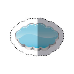 sticker realistic 3d shape cloud storage vector illustration