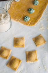 Ravioli with spinach and ricotta cheese