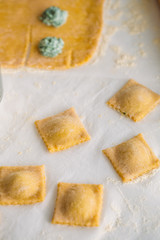 Ravioli with spinach and ricotta cheese