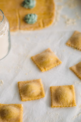 Ravioli with spinach and ricotta cheese