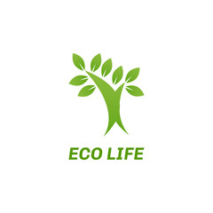 Abstract eco green logo