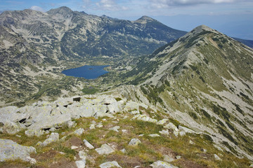 Amazing Panorama to Popovo lake from Dzhano Peak, Pirin mountain, Bulgaria