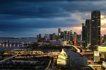 Miami downtown at night