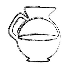 blurred silhouette glass jar of coffee with handle vector illustration