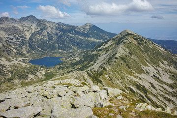 Fototapeta na wymiar Amazing Panorama to Popovo lake from Dzhano Peak, Pirin mountain, Bulgaria