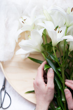 Bouquet of lilies. Mothers day concept