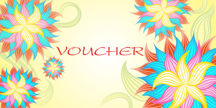 Gift certificate with delicate painted flowers.