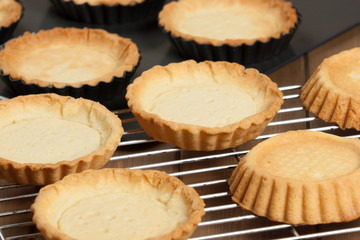 Cooking Process Of Tartlets. Baked Shortcrust Pastry.