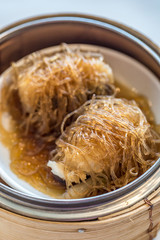 dim sum Sea Bass with vermicelli