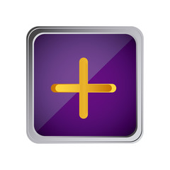 Obraz premium button volume plus with background purple vector illustration