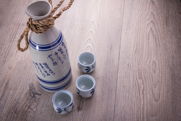 japanese sushi and sake set