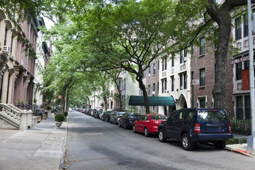 Residential neighborhood in Brooklyn Heights, New York City.
