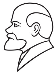 Lenin contour portrait