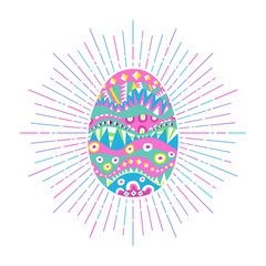 Ornate Easter egg and sunburst.