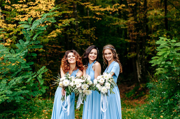 Portrait of a beautiful bridesmaids at the wedding.
