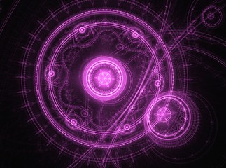 Abstract purple clockwork
